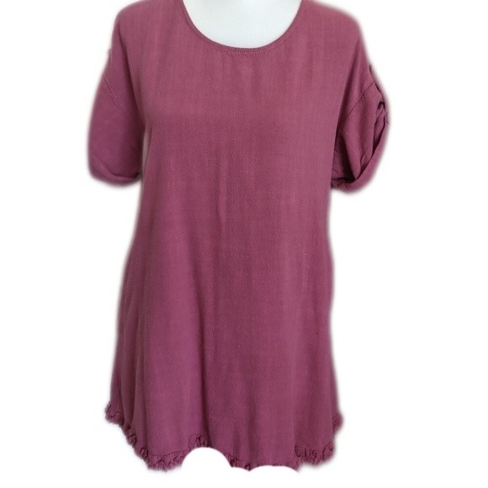 Umgee Rose Pink Short Sleeve Shift Dress - Picture 2 of 9